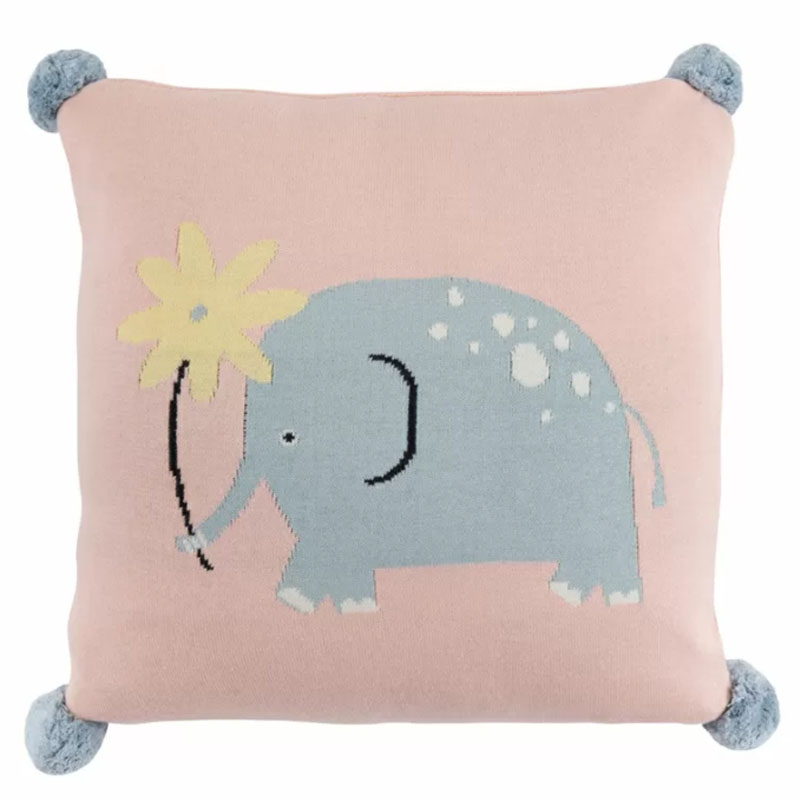 Подушка с помпонами Blue Elephant Мульти Подушка с помпонами Blue Elephant Мульти в Барнауле | Loft Concept
