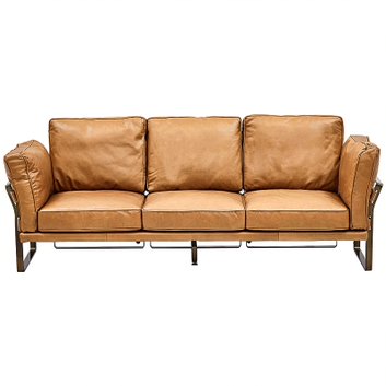 Диван кожаный Didier Beige Leather Sofa Бежевый Диван кожаный Didier Beige Leather Sofa Бежевый в Барнауле | Loft Concept