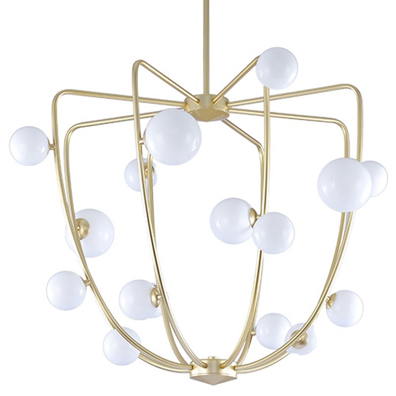 Люстра Cherry Bomb Cage Chandelier CB.36.01 Латунь Прозрачный белый Люстра Cherry Bomb Cage Chandelier CB.36.01 Латунь Прозрачный белый в Барнауле | Loft Concept