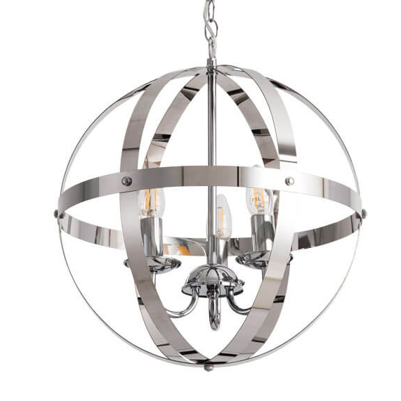 Люстра Metal Stripes Ball Хром Люстра Metal Stripes Ball Хром в Барнауле | Loft Concept