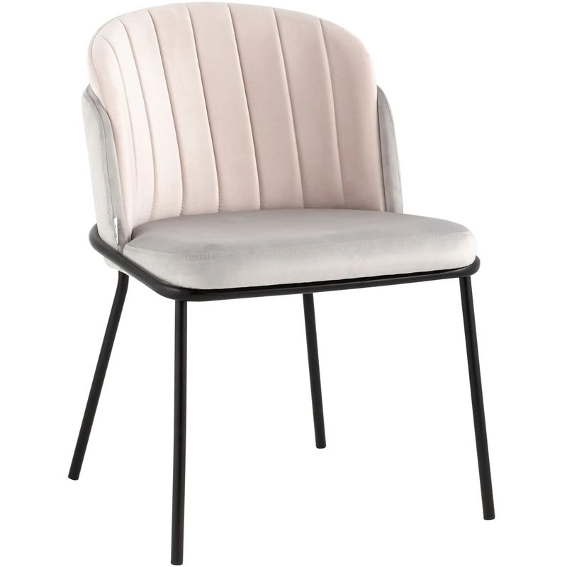 Стул Penelope Chair Металлические Ножки Светло-Розовый велюр Светло-серый Розовый пастельный Черный в Барнауле | Loft Concept 