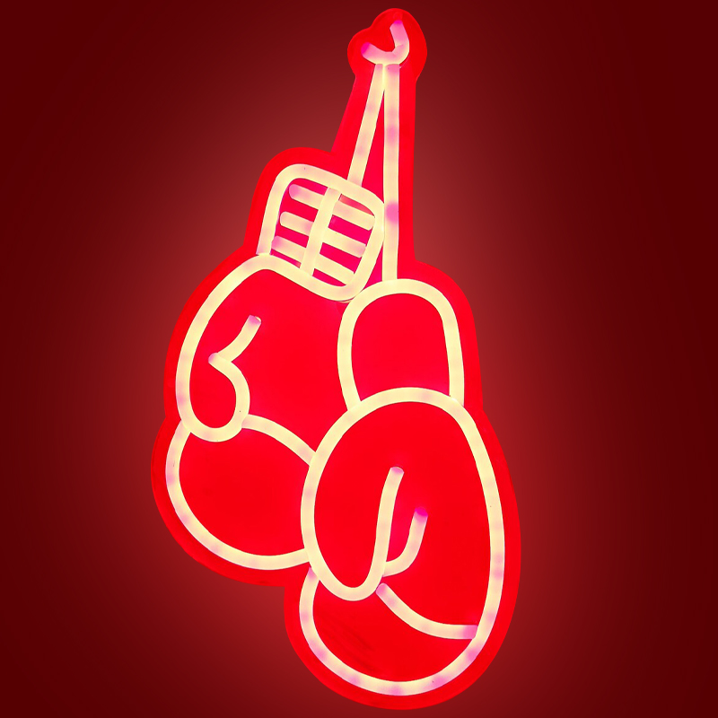 Неоновая настенная лампа Boxing Gloves Neon Wall Lamp Красный Неоновая настенная лампа Boxing Gloves Neon Wall Lamp Красный в Барнауле | Loft Concept