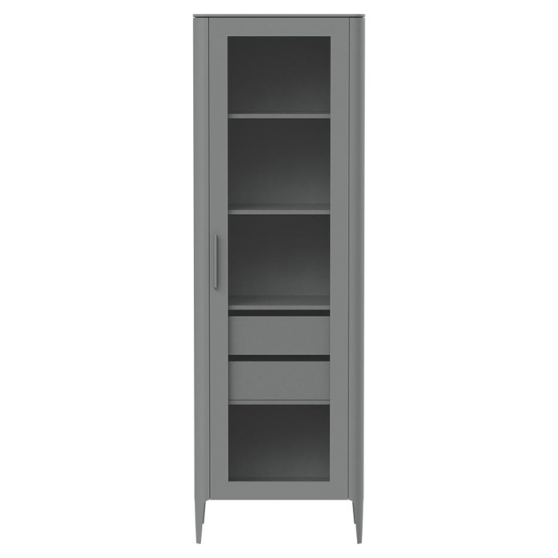 Витрина серая со стеклянной дверью с 4-мя полками и 2-мя ящиками Type  Серый в Барнауле | Loft Concept 