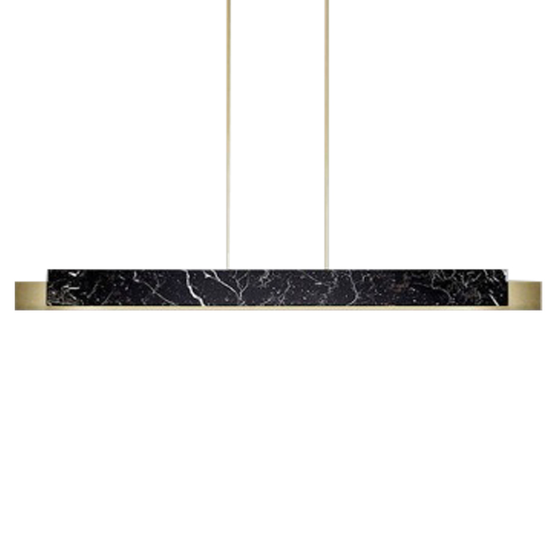 Люстра Leonce Marble Linear Chandelier Brass Черный Мрамор Nero Латунь Люстра Leonce Marble Linear Chandelier Brass Черный Мрамор Nero Латунь в Барнауле | Loft Concept
