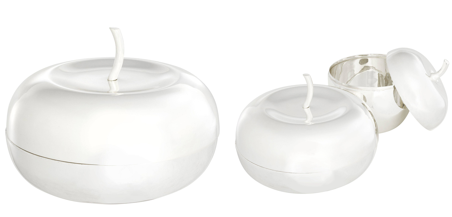 Комплект шкатулок Eichholtz Box Apple Set of 2 Silver - фото