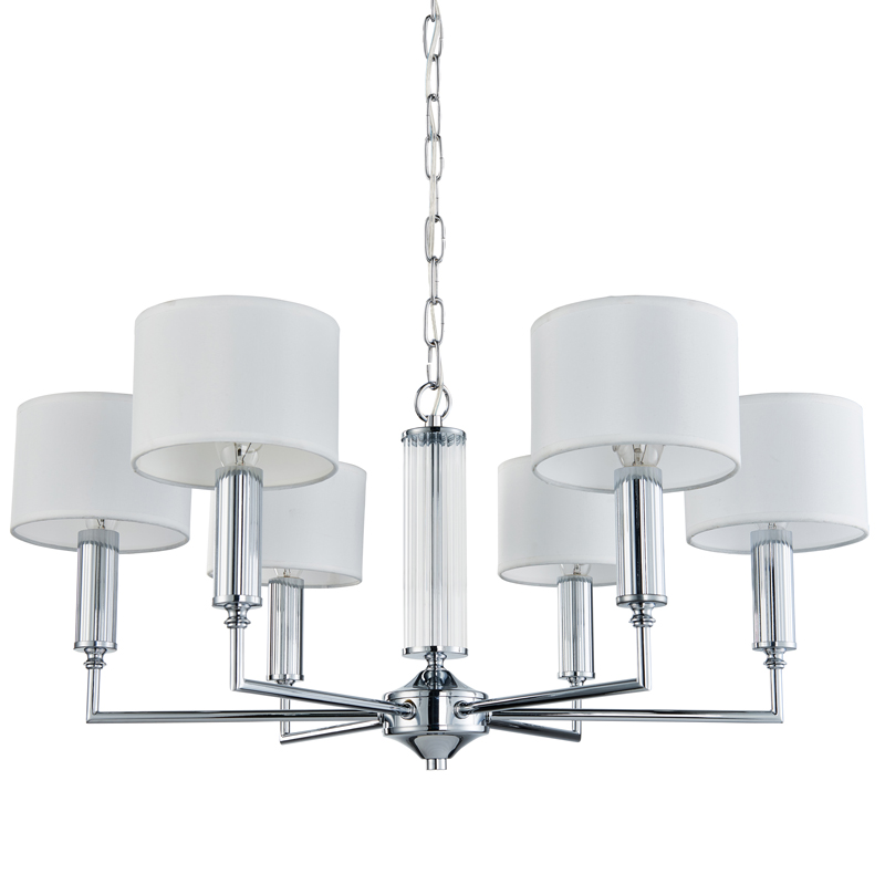 Люстра Laurent Chandelier white 66 Хром Белый Прозрачный Люстра Laurent Chandelier white 66 Хром Белый Прозрачный в Барнауле | Loft Concept