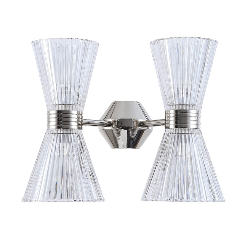 Бра Glass Horn Light matt nickel 4 Никель Сатин Прозрачное Стекло в Барнауле | Loft Concept 