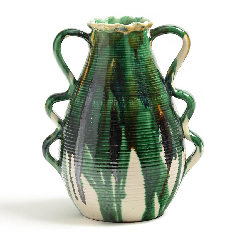 Ваза Faience Vase II Белый Зеленый Желтый Синий Ваза Faience Vase II Белый Зеленый Желтый Синий в Барнауле | Loft Concept