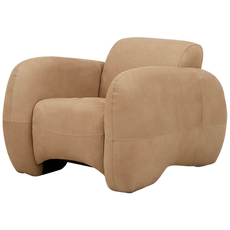 Кресло Bruno Cozy Leather Armchair Песочный Кресло Bruno Cozy Leather Armchair Песочный в Барнауле | Loft Concept