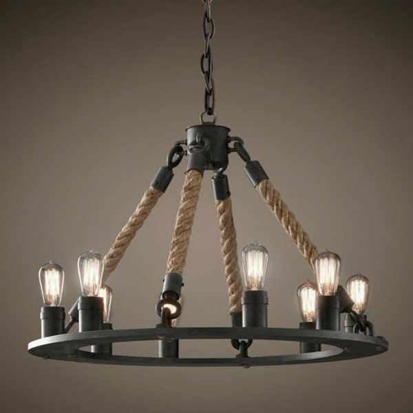 Люстра Loft Old Castle Rope Chandelier Черный в Барнауле | Loft Concept 
