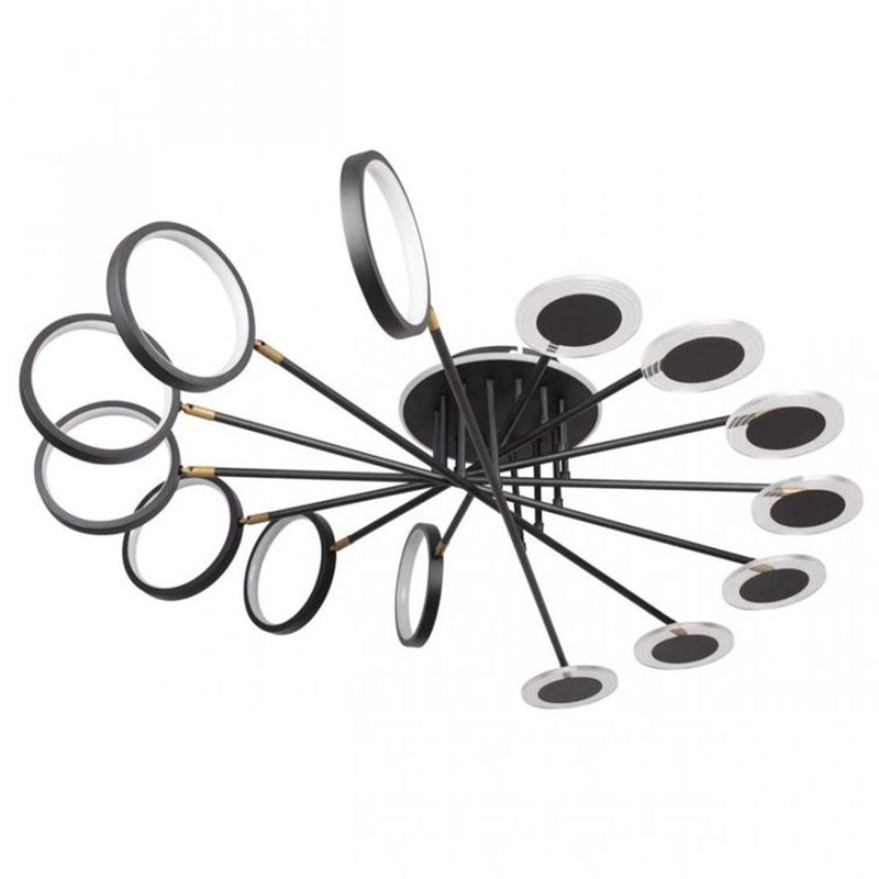 Люстра светодиодная BENDIK LIGHTING Black 14 плафонов Черный Прозрачный Люстра светодиодная BENDIK LIGHTING Black 14 плафонов Черный Прозрачный в Барнауле | Loft Concept