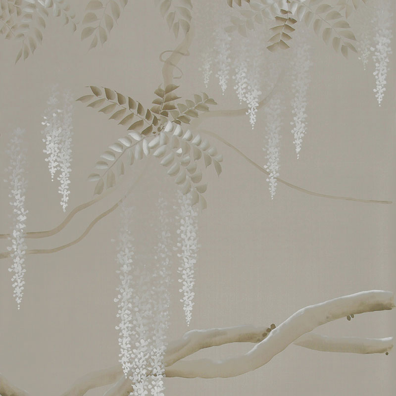 Обои ручная роспись Wisteria Limewash on Lead Grey dyed silk Обои ручная роспись Wisteria Limewash on Lead Grey dyed silk в Барнауле | Loft Concept