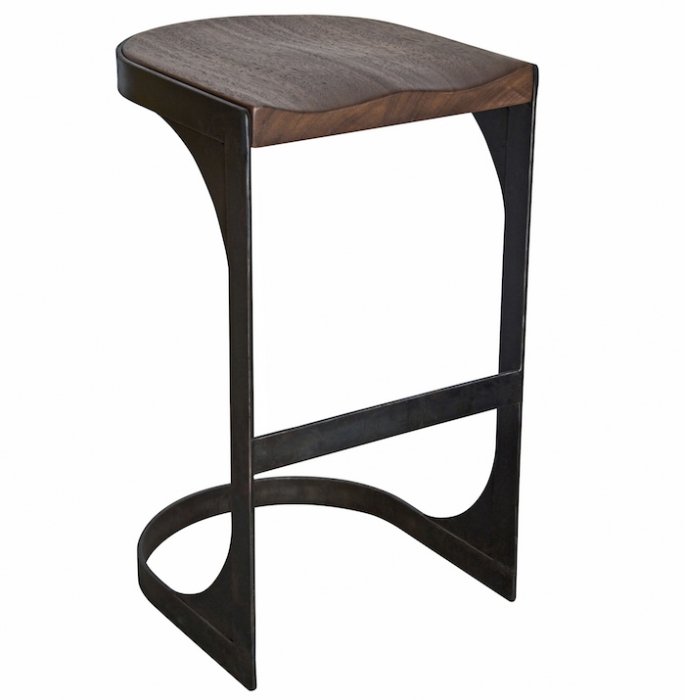 Барный стул Industrial Loft Modern Wood Bar Stool Черный Коричневый Барный стул Industrial Loft Modern Wood Bar Stool Черный Коричневый в Барнауле | Loft Concept