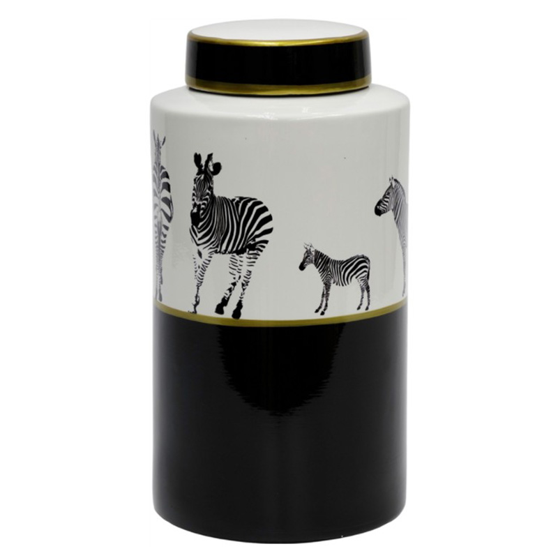 Ваза Zebra Vase white and black 32 Белый Черный Золотой в Барнауле | Loft Concept 