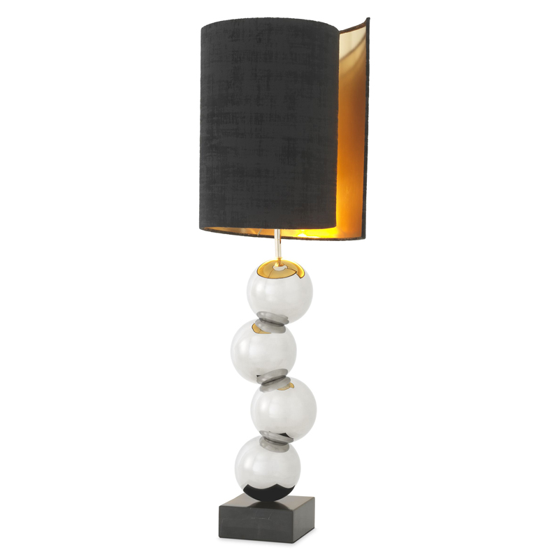 Настольная лампа Eichholtz Table Lamp Aerion Nickel Черный Никель Черный Мрамор Nero Настольная лампа Eichholtz Table Lamp Aerion Nickel Черный Никель Черный Мрамор Nero в Барнауле | Loft Concept