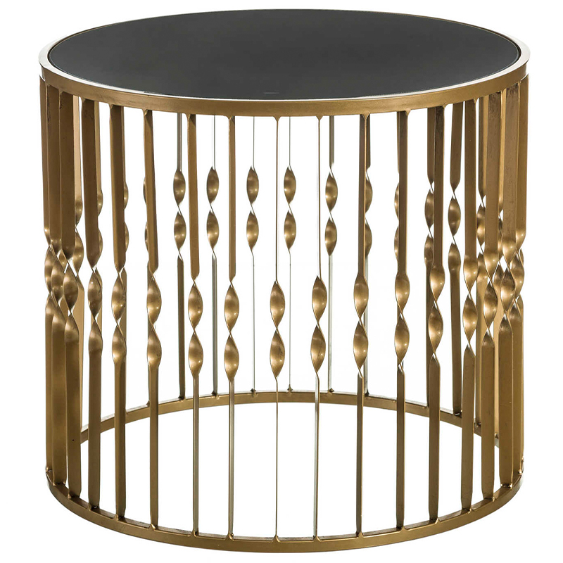 Круглый кофейный стол Arla Round Coffee Table Черный Золотой Круглый кофейный стол Arla Round Coffee Table Черный Золотой в Барнауле | Loft Concept
