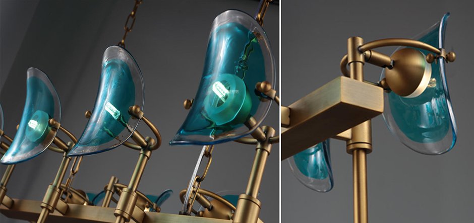 Люстра Lily Turquoise Glass rectangle Люстра Lily Turquoise Glass rectangle - Loft-Concept в Барнауле