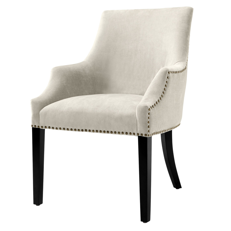 Стул Eichholtz Dining Chair Legacy sand Молочный Черный Латунь Античная полированная Стул Eichholtz Dining Chair Legacy sand Молочный Черный Латунь Античная полированная в Барнауле | Loft Concept