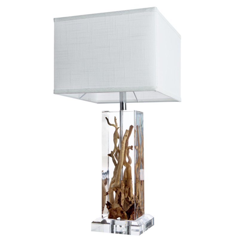 Настольная лампа Kisimi Table Lamp II Белый Коричневый Хром Настольная лампа Kisimi Table Lamp II Белый Коричневый Хром в Барнауле | Loft Concept