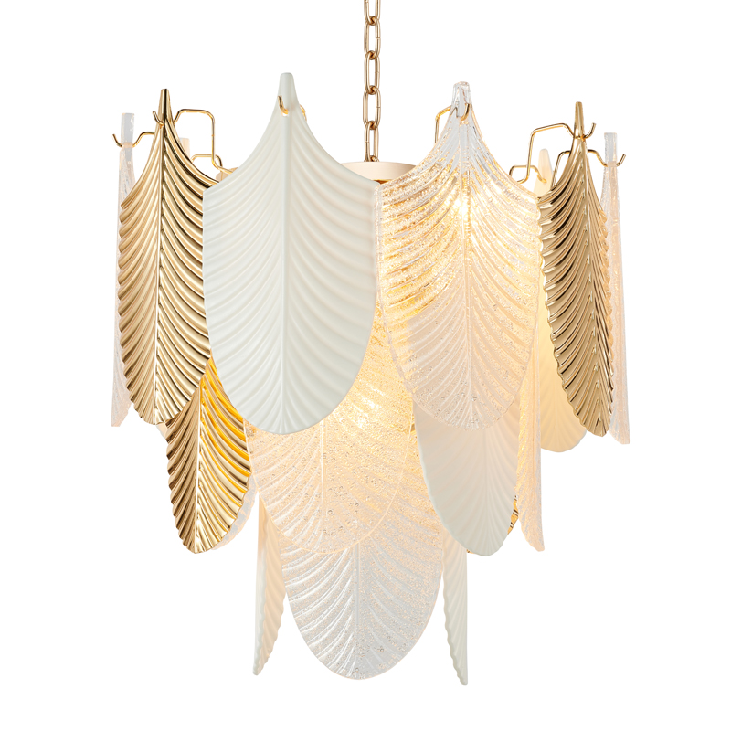 Люстра Abelia Chandelier 48 Золотой Белый Прозрачный Люстра Abelia Chandelier 48 Золотой Белый Прозрачный в Барнауле | Loft Concept