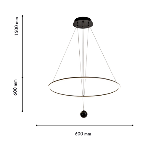 Светодиодная люстра Black LED Circle and Ball Lamp Светодиодная люстра Black LED Circle and Ball Lamp в Барнауле