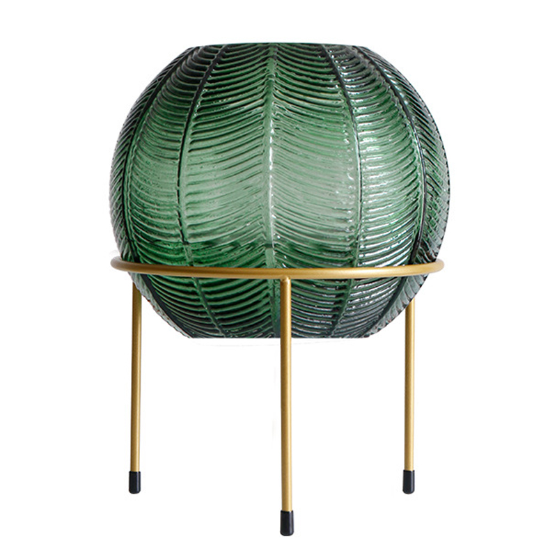 Ваза на подставке Vase Golden Throat Ball Зеленый Золотой Ваза на подставке Vase Golden Throat Ball Зеленый Золотой в Барнауле | Loft Concept