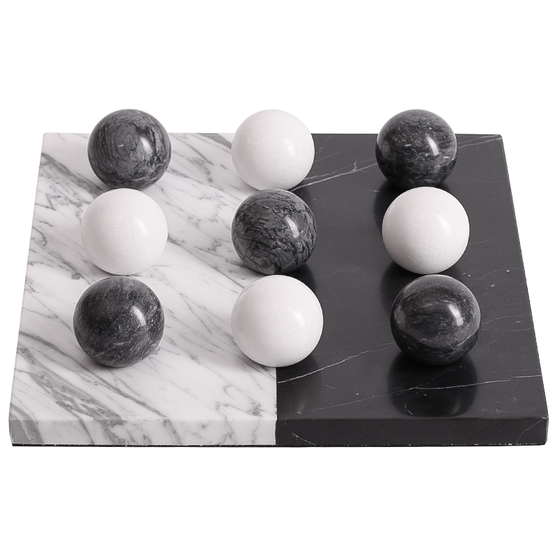 Аксессуар для интерьера Marble Board and Balls Черный Мрамор Nero Белый Мрамор Bianco Белый Аксессуар для интерьера Marble Board and Balls Черный Мрамор Nero Белый Мрамор Bianco Белый в Барнауле | Loft Concept