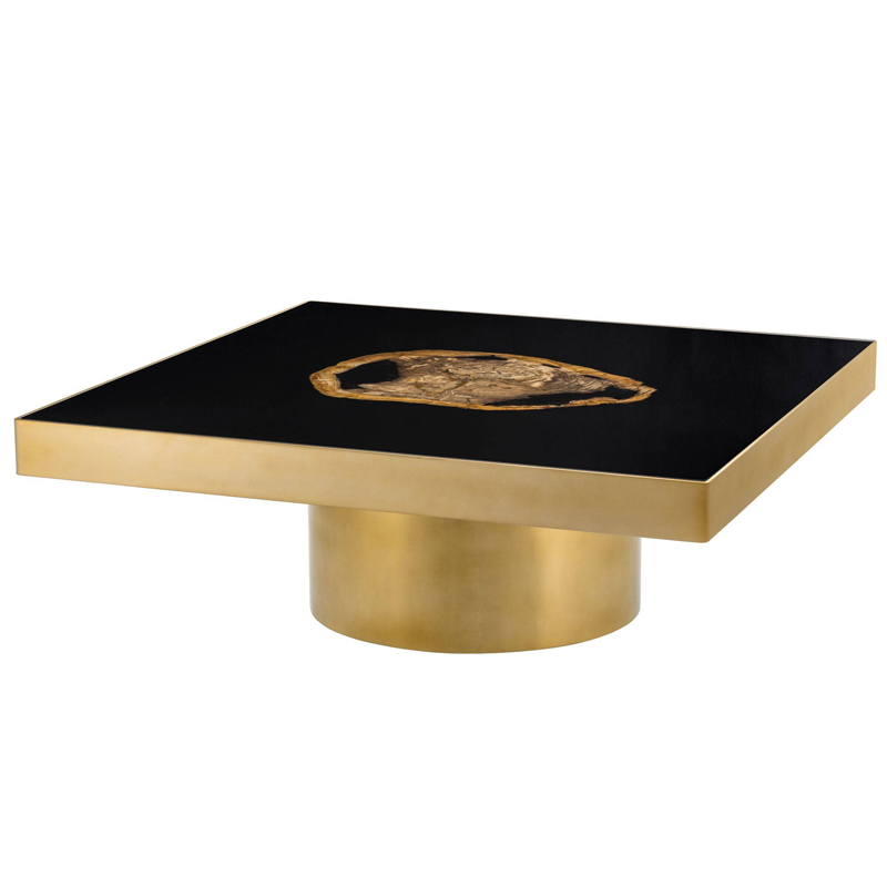 Кофейный стол Eichholtz Coffee Table Villirs матовое золото Черный Коричневый Кофейный стол Eichholtz Coffee Table Villirs матовое золото Черный Коричневый в Барнауле | Loft Concept