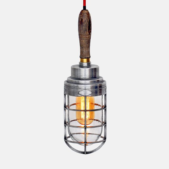 Ручной светильник Steampunk Cage Glass Edison Hanging Lamp Ручной светильник Steampunk Cage Glass Edison Hanging Lamp в Барнауле | Loft Concept