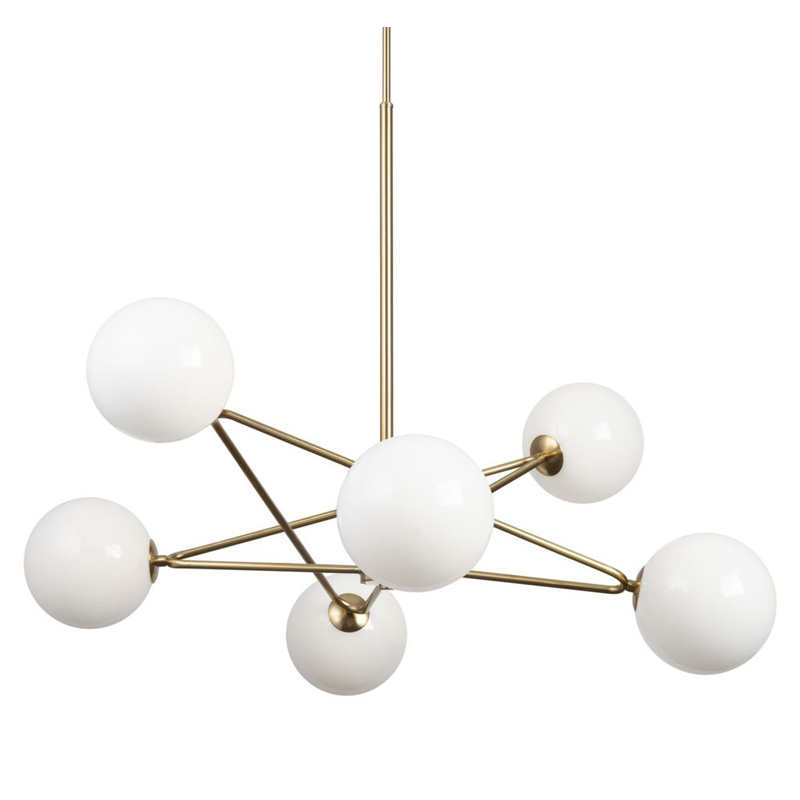 Люстра Chandelier Constellation Orbs White Латунь Белый в Барнауле | Loft Concept 