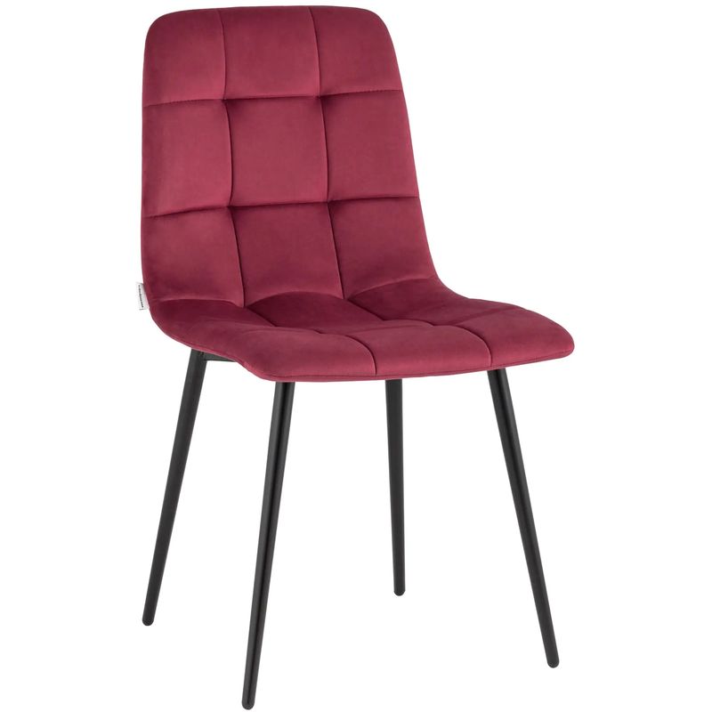 Стул NANCY Chair Малиновый Велюр Малиновый (Crimson) Черный Стул NANCY Chair Малиновый Велюр Малиновый (Crimson) Черный в Барнауле | Loft Concept