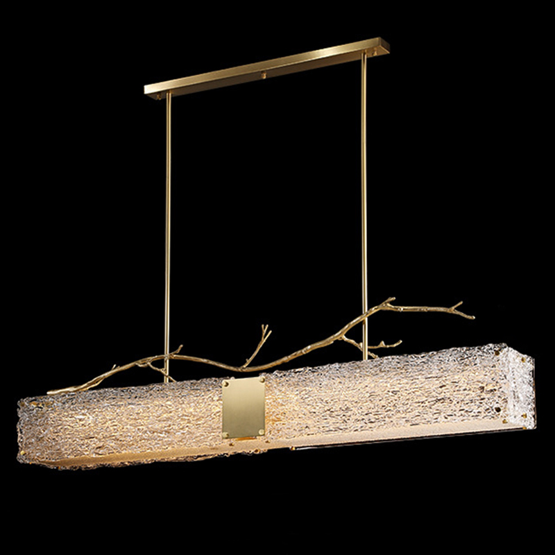 Линейная люстра Golden Branch Glass Chandelier Золотой Прозрачное Стекло Линейная люстра Golden Branch Glass Chandelier Золотой Прозрачное Стекло в Барнауле | Loft Concept