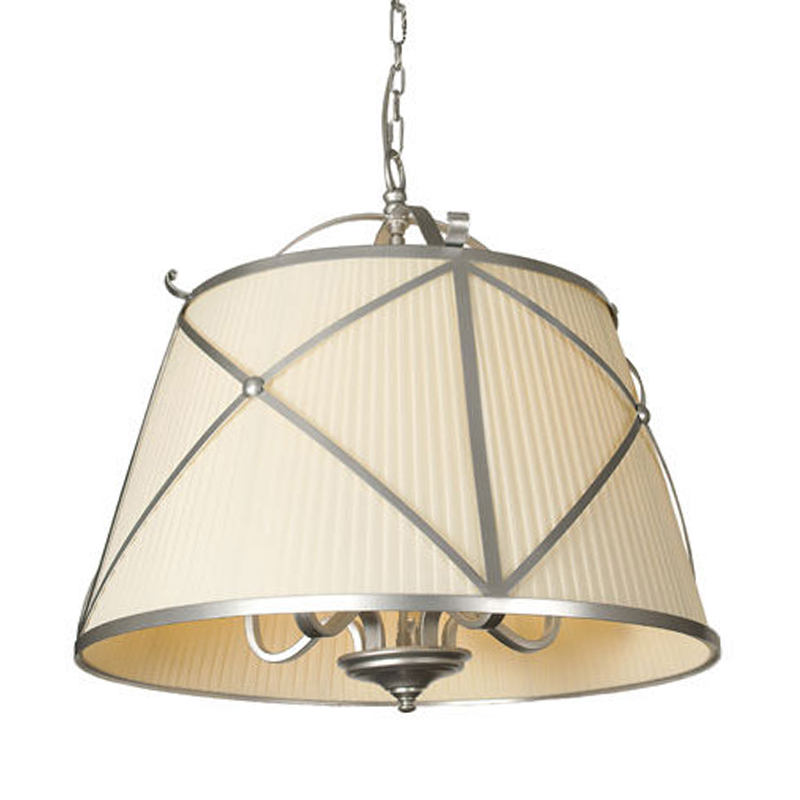 Люстра абажур Provence Lampshade Light Silver Chandelier Серебряный Бежевый в Барнауле | Loft Concept 