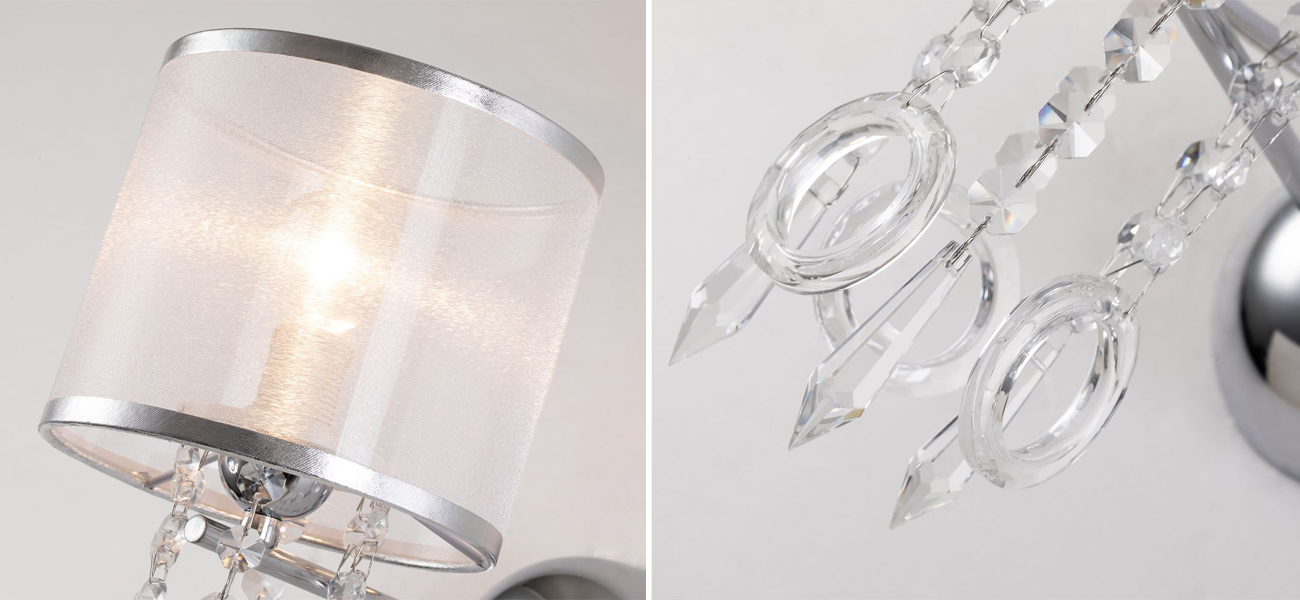 Бра цвета хром с хрустальным декором Crystal Things - фото