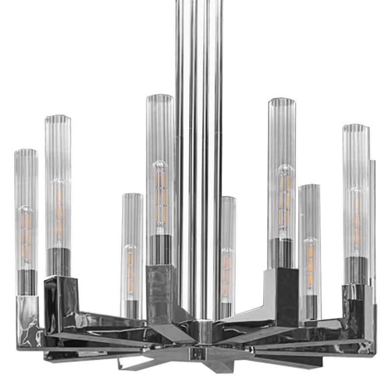 Люстра RH CANELLE Round Chandelier 10 Modern Chrome Хром Люстра RH CANELLE Round Chandelier 10 Modern Chrome Хром в Барнауле | Loft Concept