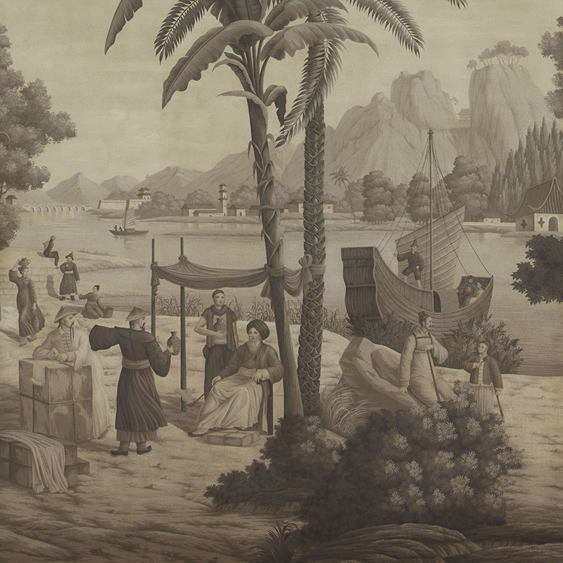 Обои ручная роспись Procession Chinoise Eau Forte on antique scenic Xuan paper Обои ручная роспись Procession Chinoise Eau Forte on antique scenic Xuan paper в Барнауле | Loft Concept