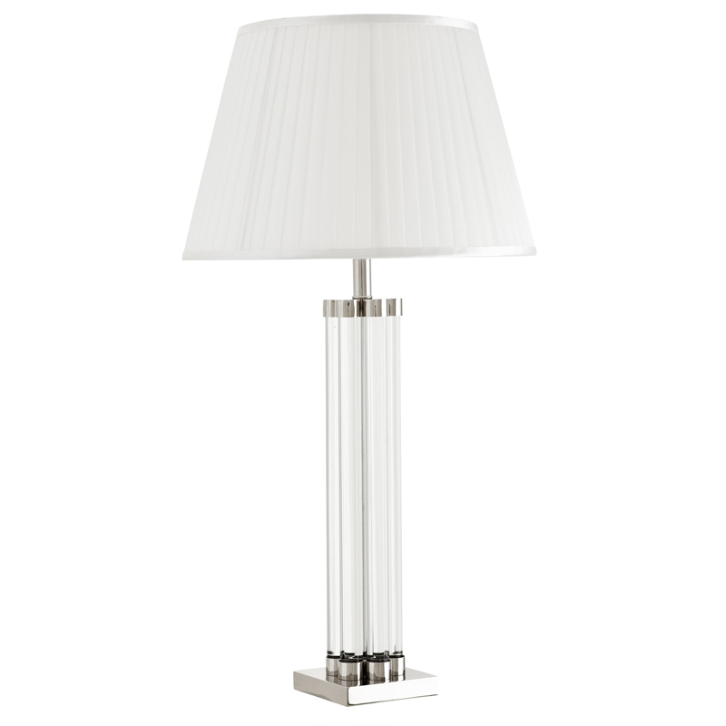 Настольная лампа Eichholtz Table Lamp Longchamp Прозрачный Белый Никель Настольная лампа Eichholtz Table Lamp Longchamp Прозрачный Белый Никель в Барнауле | Loft Concept
