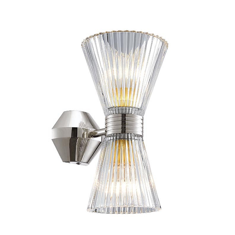 Бра Glass Horn Light nickel Прозрачное Стекло Никель в Барнауле | Loft Concept 