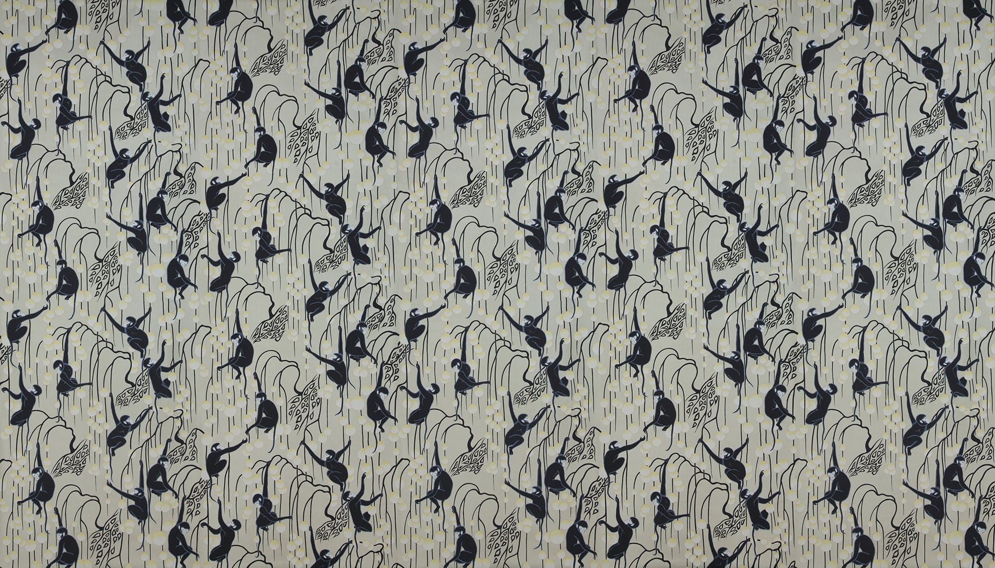 Обои ручная роспись Deco Monkeys Terracotta on Icefield dyed silk Обои ручная роспись Deco Monkeys Terracotta on Icefield dyed silk - постер Loft-Concept в Барнауле