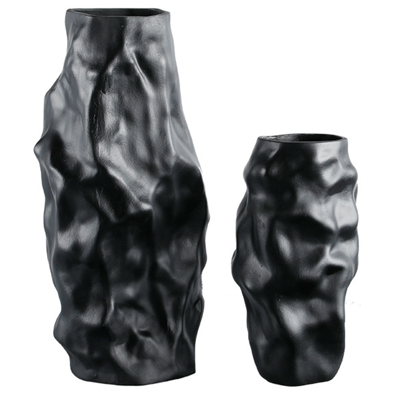Ваза Crumpled Black Vase Черный в Барнауле | Loft Concept 