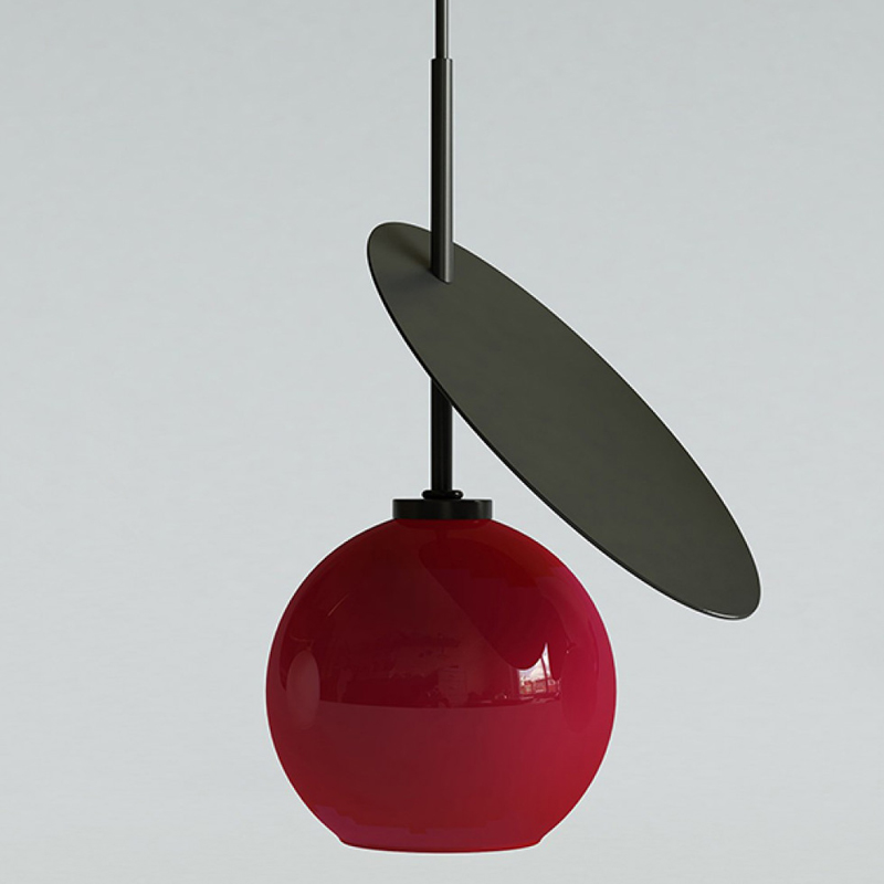 Подвесной светильник Cherry Pendant One Red Черный Красный Подвесной светильник Cherry Pendant One Red Черный Красный в Барнауле | Loft Concept