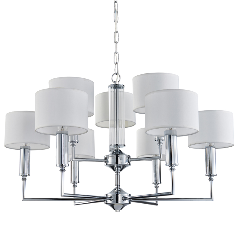 Люстра Laurent Chandelier white 71 Хром Белый Прозрачный Люстра Laurent Chandelier white 71 Хром Белый Прозрачный в Барнауле | Loft Concept