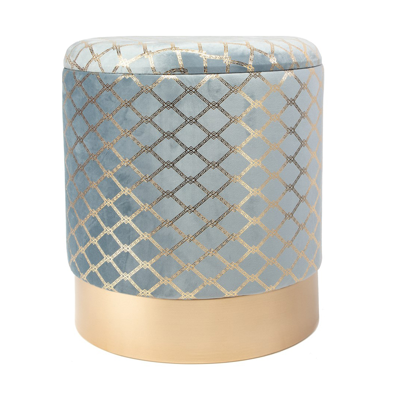 Пуф PUF Upholstery Gold Mesh голубой Голубой Золотой Пуф PUF Upholstery Gold Mesh голубой Голубой Золотой в Барнауле | Loft Concept