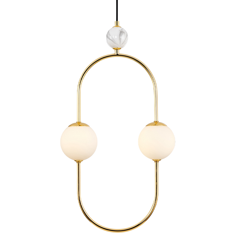 Подвесной светильник White Marble Decor 2 Лампы Белый Золотой Черный Белый Мрамор Bianco Подвесной светильник White Marble Decor 2 Лампы Белый Золотой Черный Белый Мрамор Bianco в Барнауле | Loft Concept