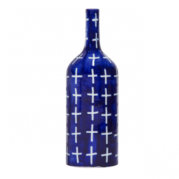 Ваза blue & white ornament Blue Bottle Синий Белый Ваза blue & white ornament Blue Bottle Синий Белый в Барнауле | Loft Concept