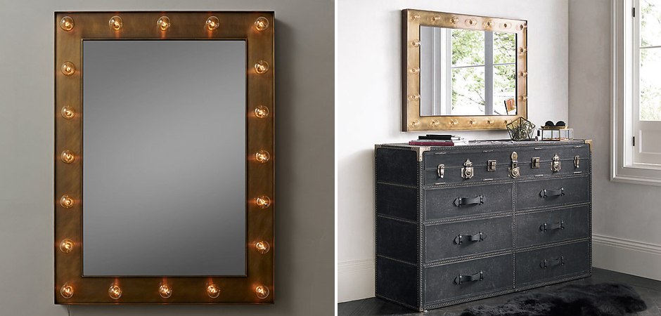 Зеркало с подсветкой Restoration Hardware ILLUMINATED Mirror brass Зеркало с подсветкой Restoration Hardware ILLUMINATED Mirror brass - Loft-Concept в Барнауле