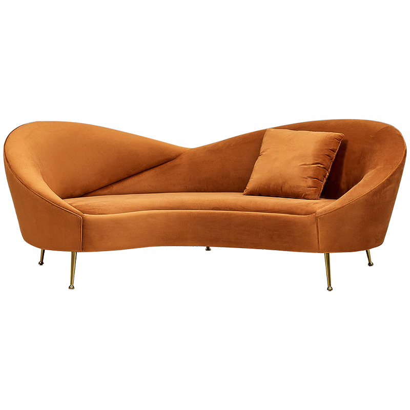 Диван Prudence Orange Sofa Оранжевый Золотой Диван Prudence Orange Sofa Оранжевый Золотой в Барнауле | Loft Concept