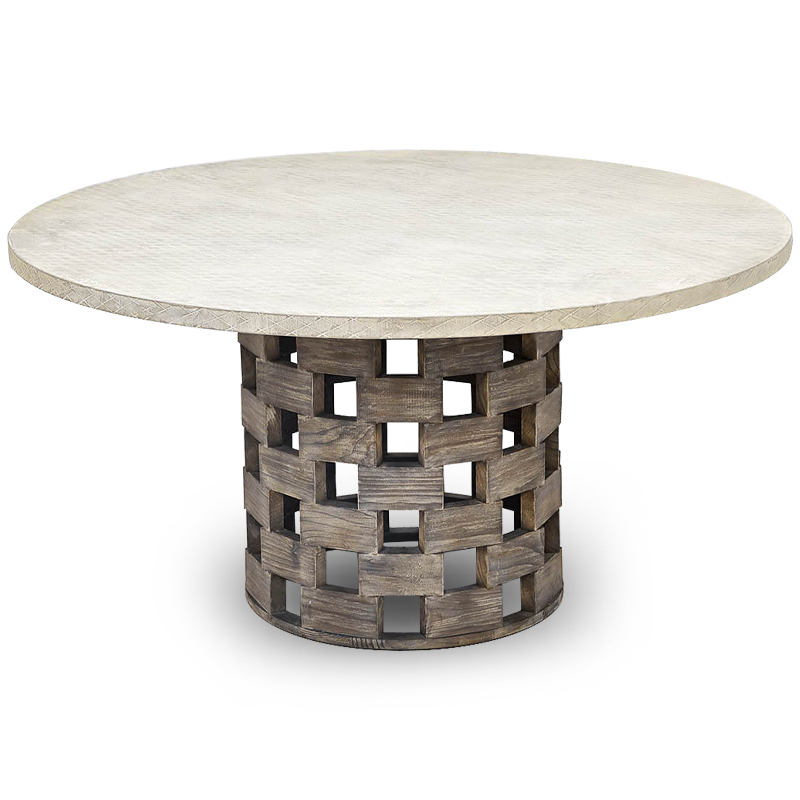 Обеденный стол Wicker Bricks Table Коричневый винтаж Молочный Обеденный стол Wicker Bricks Table Коричневый винтаж Молочный в Барнауле | Loft Concept