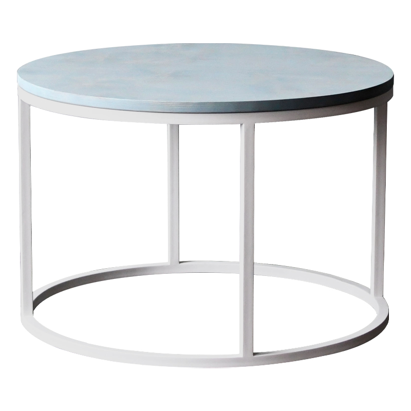 Кофейный стол Joyner Industrial Metal Rust Coffee Table Светло-голубой Белый Кофейный стол Joyner Industrial Metal Rust Coffee Table Светло-голубой Белый в Барнауле | Loft Concept