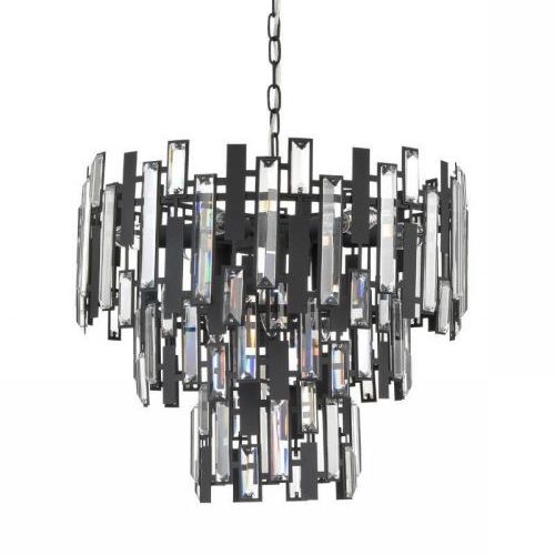 Люстра Darkness Chandelier three cascades Черный Прозрачный Люстра Darkness Chandelier three cascades Черный Прозрачный в Барнауле | Loft Concept